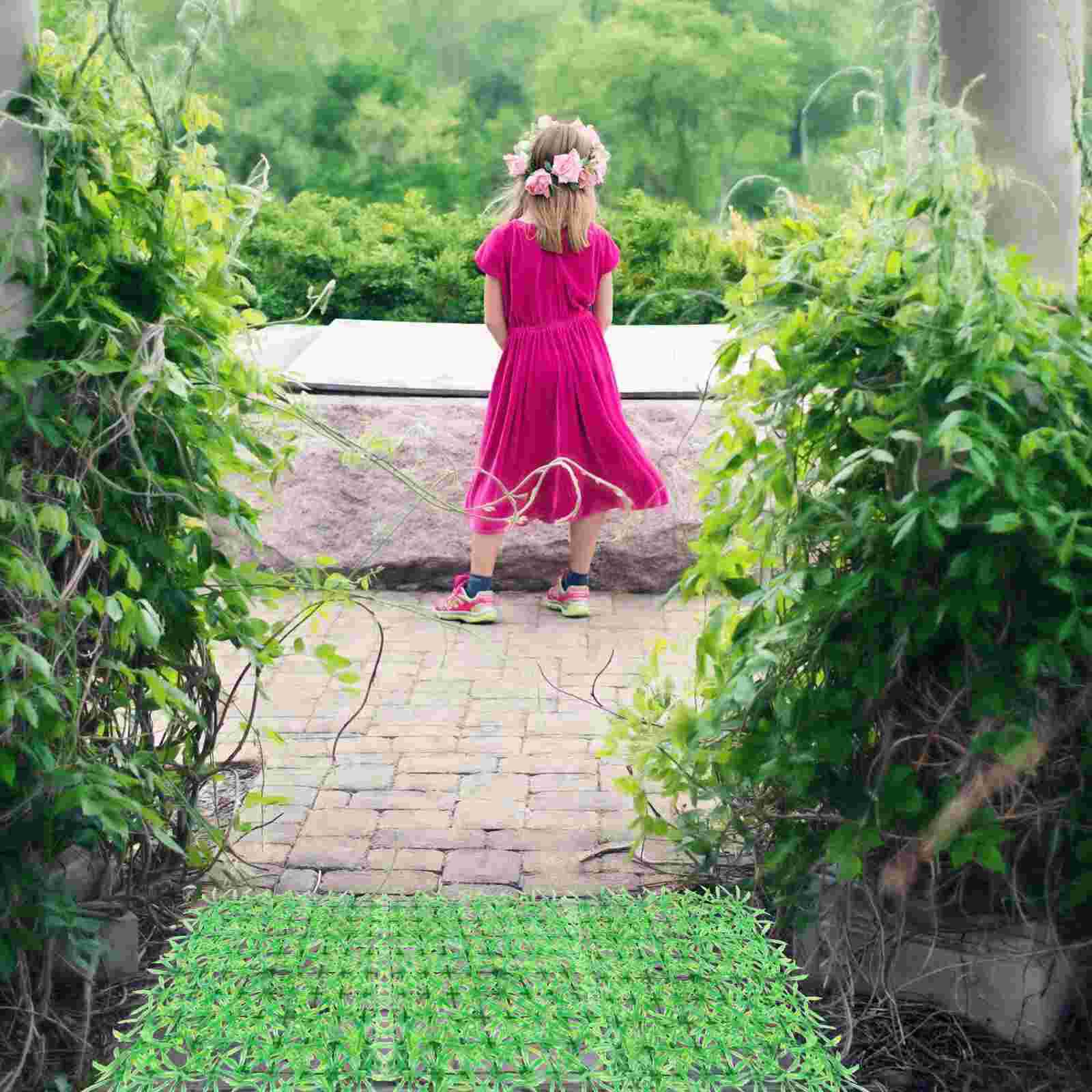 5Pcs Imitation Turfs Artificial Plants Wall Turfs Artificial Grass Turfs for Decor