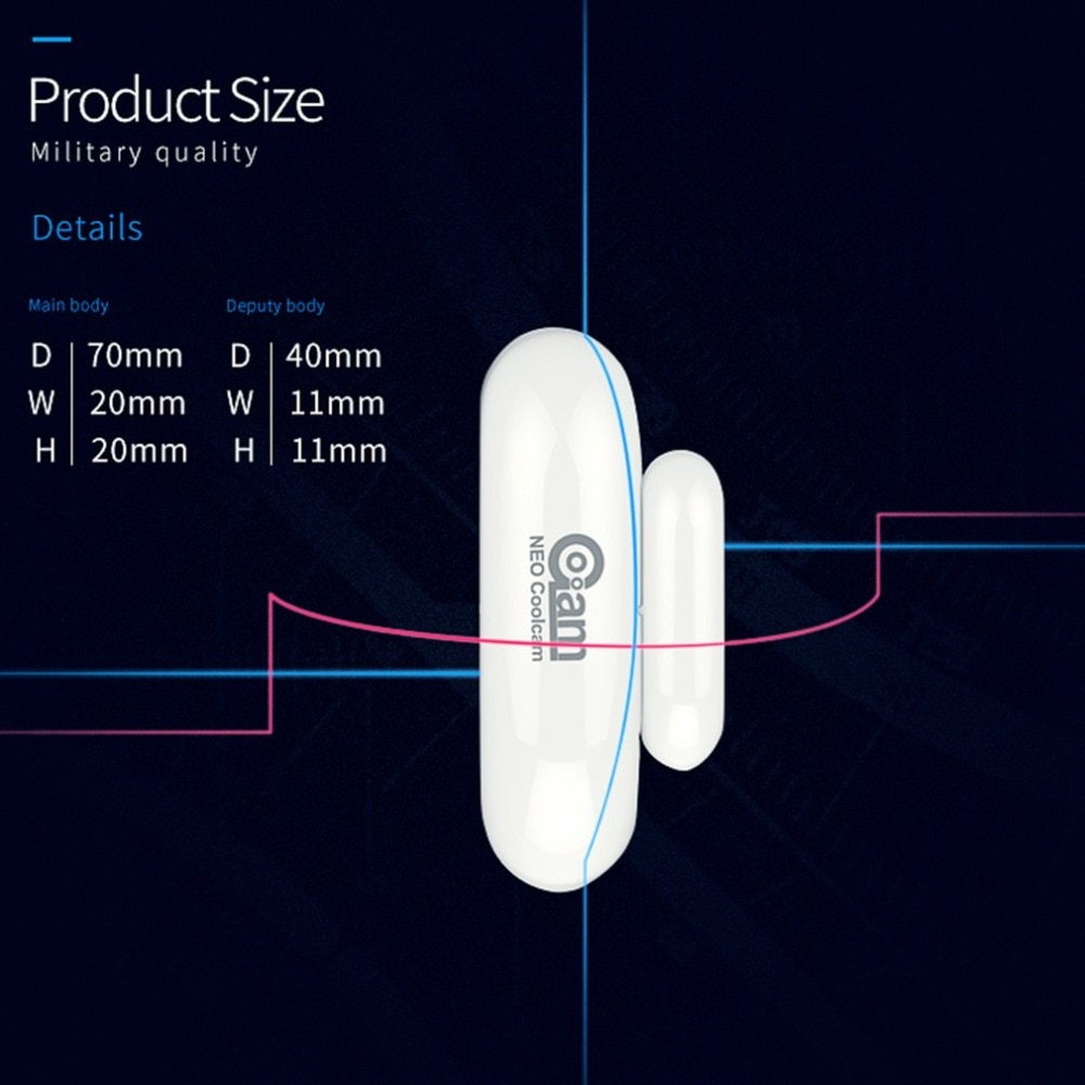 Z-wave Door Window Sensor Detect Door Status Intrusion Detection Z-wave Device Compatible 300 series and 500 series