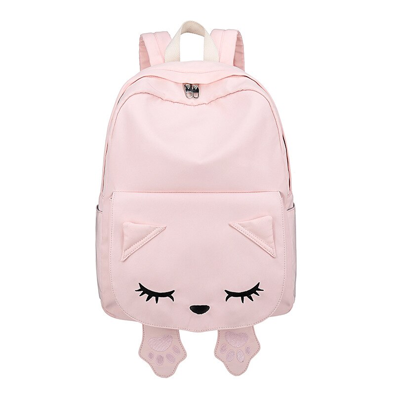 Bolso escolar de gato Rosa bonito para mujer, mochila de viaje a prueba de agua de Corea para estudiante, mochila para computador portátil linda de nailon: pink