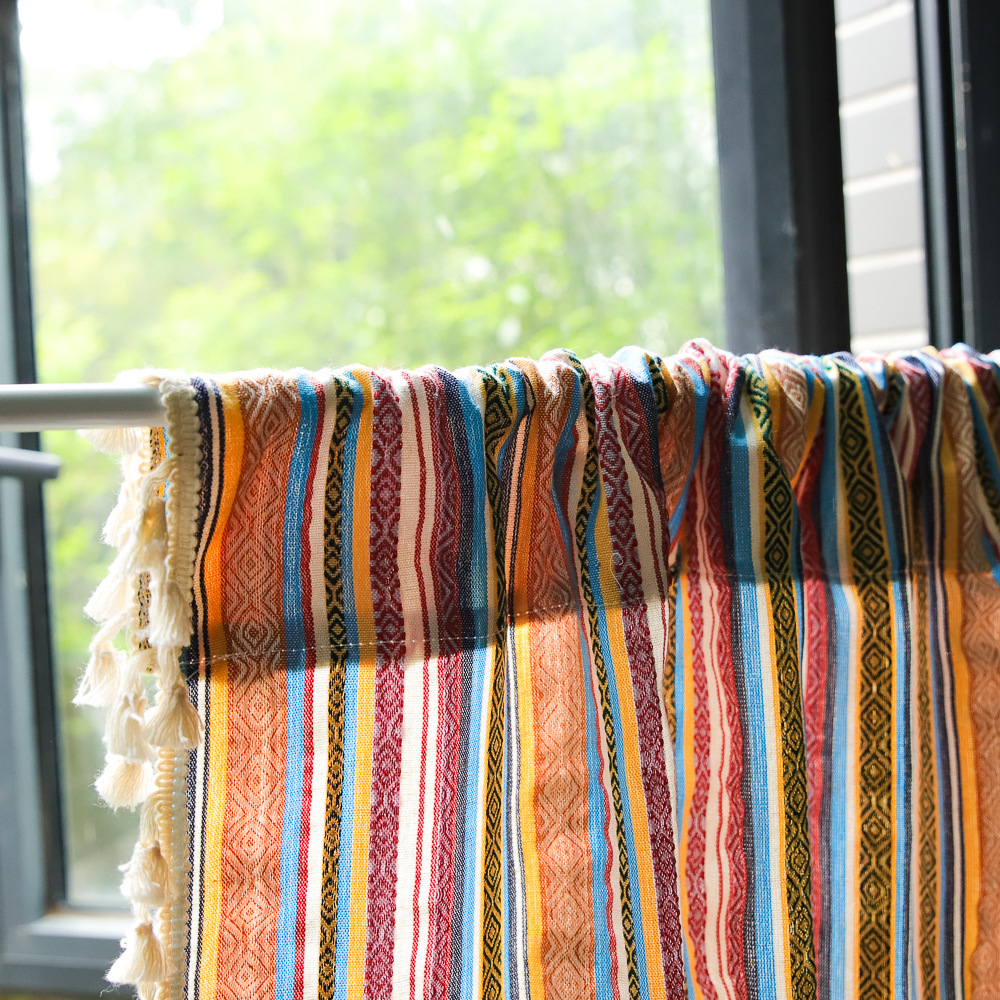 Cortina curta quarto bay janela varanda cortina pendurada tecido armário de cozinha estilo bolso meia cortina: 0.9*0.45 / Transparente