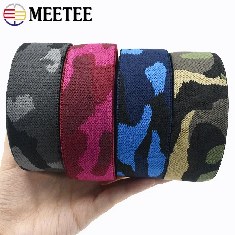Bandas elásticas para cinturón de 1/2/3M, correas de camuflaje Jacquard de 38mm, banda de goma para ropa, cinta elástica para costura, accesorios