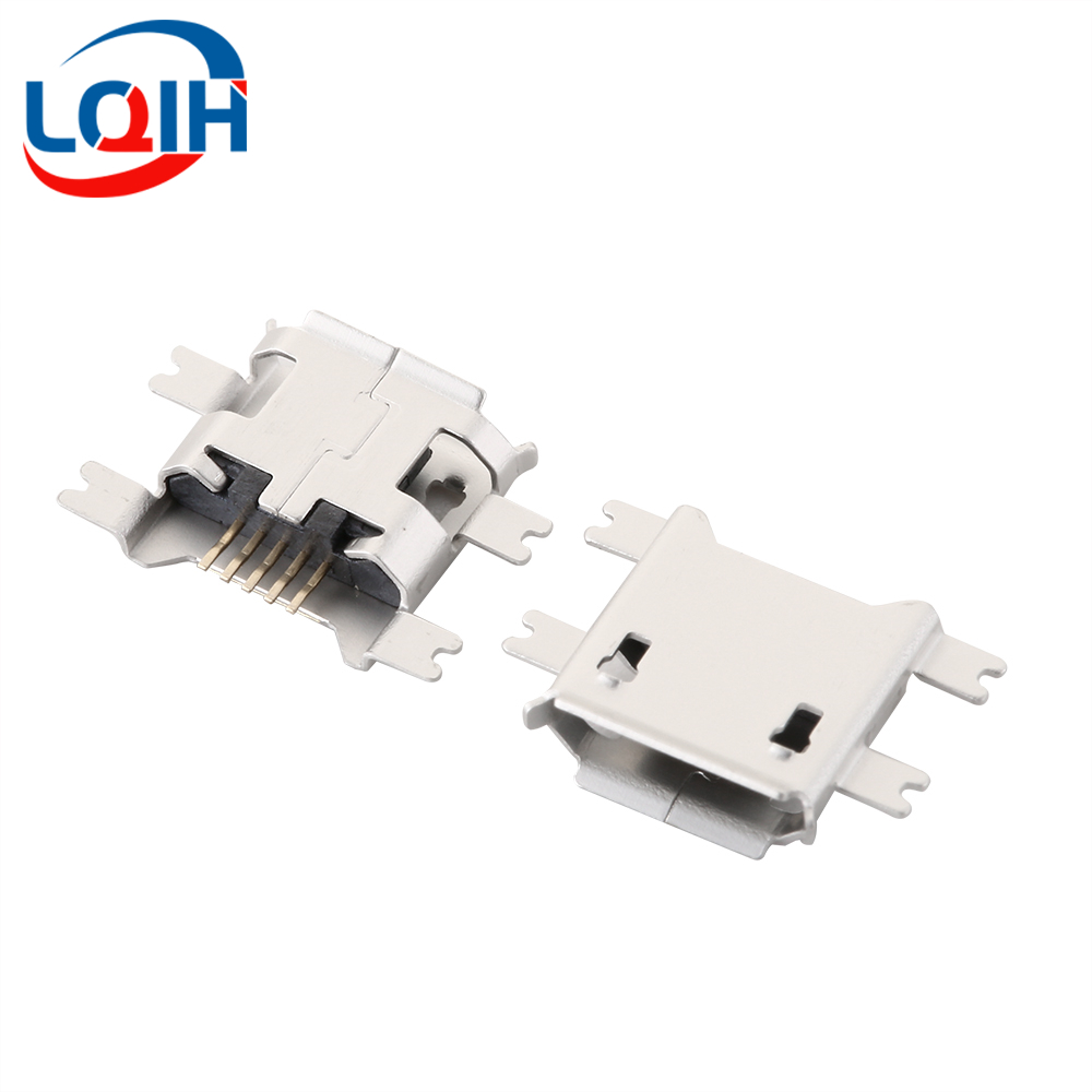 Conector Micro USB 2 de 5 pines, conector hembra DIP SMD para teléfono, tabletas, altavoces, etc., puerto de carga, enchufe de alimentación v8, 10 Uds.: Rojo