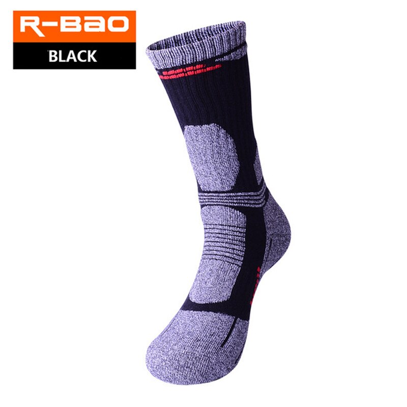Katoen Outdoor Bergbeklimmen Wandelen Sport Sokken Thicken Winter Warm Fietsen Sokken Voor Mannen Vrouwen Ski Vissen Gym Unisex: Black / Xl