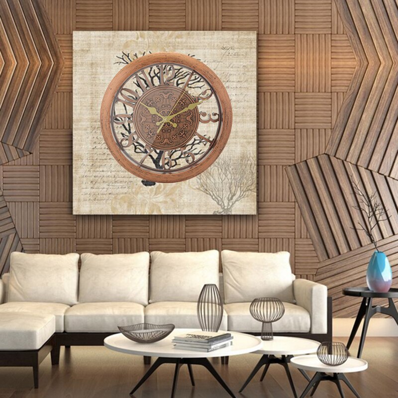 JX-LCLYL PVC Vintage Silent Quartz Rustic Wall Clock Retro Style Shabby Chic Steampunk