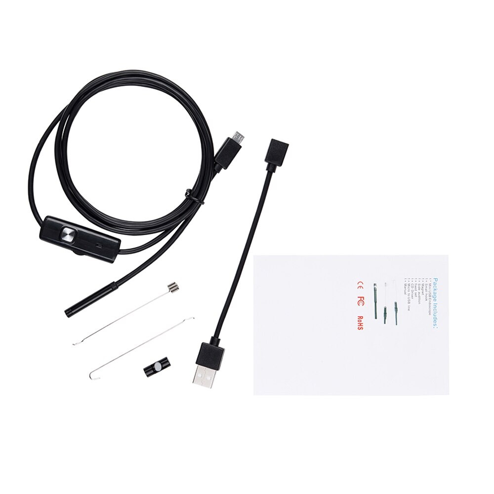 8MM 6LED 2IN1 Android Endoscope Micro USB Endoscope IP67 Waterproof Inspection Camera Video Cam for Andriod Phone and PC 2M