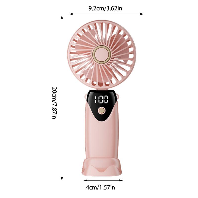 Folding USB Fan USB Charging Mini Cooling Fan Handheld Fast Cooling Outdoor Fan Foldable Cooler with LED Display for Camping Car