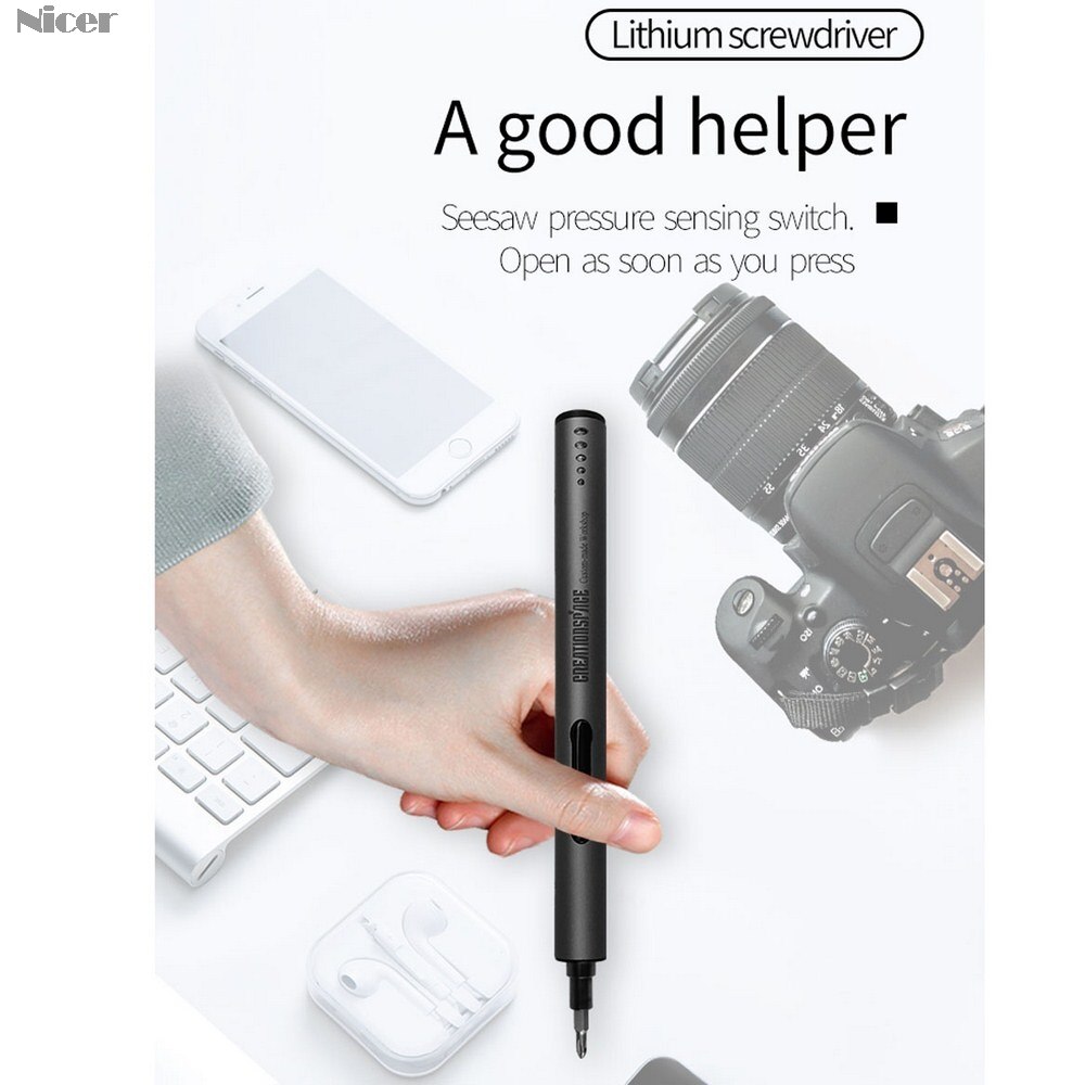 Mini Electric Screwdriver Rechargeable Cordless Power Screw Driver Kit With LED Light Lithium Battery Repair Tools