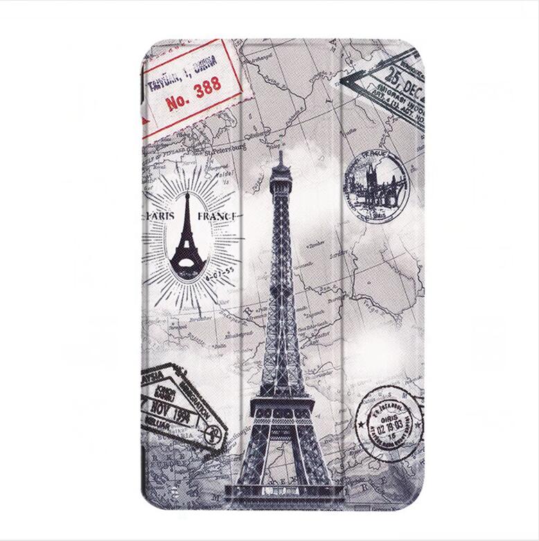 Magnetische standaard, slimme pu-leren hoes voor lenovo tab 4 8 tb-8504f/8504n/8504x 8.0 inch tablet, funda-hoes + gratis schermfolie + touchpen: Toren