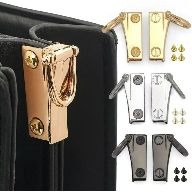 6-delige set metalen zijgespsluitingen, afneembare tasconnectorclip met D-ring, duurzame metalen bevestigingen, schroeven, DIY handtas portemonnee H