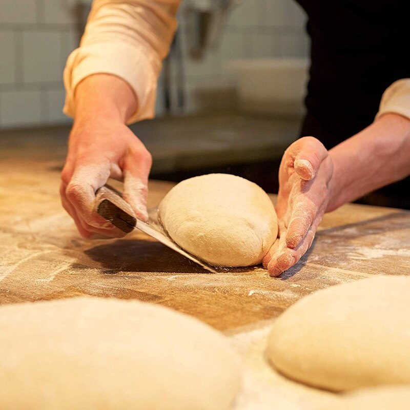 Stainless Steel Dough Scraper with Wood Handle Pastry Scraper and Cutter Bench Knife Dough Scraper
