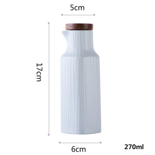 1Pc Nimitime Keramische Galze Zout Pot Japanse Stijl Jar Fles Nordic Stijl Art Olie Azijn Fles Keuken Servies: WHITE