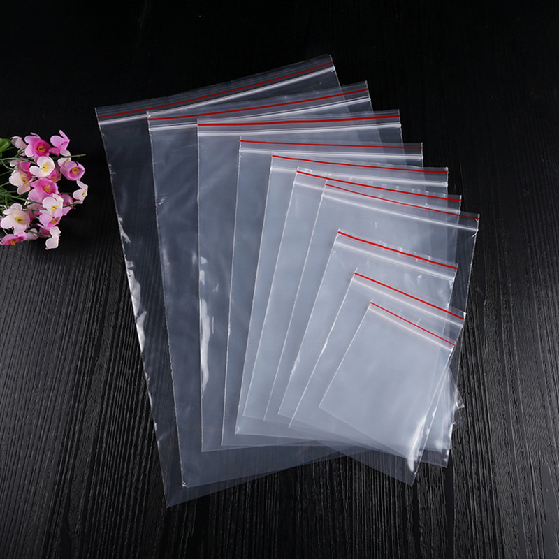 100 Pcs Hersluitbare Zip Lock Tassen Zelf Seal Clear Plastic Poly Ziplock Bag Food Storage Pakket Hersluitbare Vacuüm Verse Zak