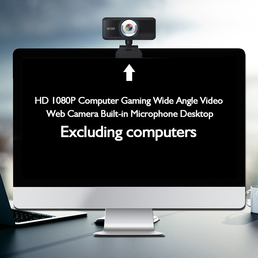 HD 1080P For PC Laptop Plug And Play Office Built-in Microphone Computer Web Camera Gaming Desktop USB 2.0 Rotatable Wide Angle