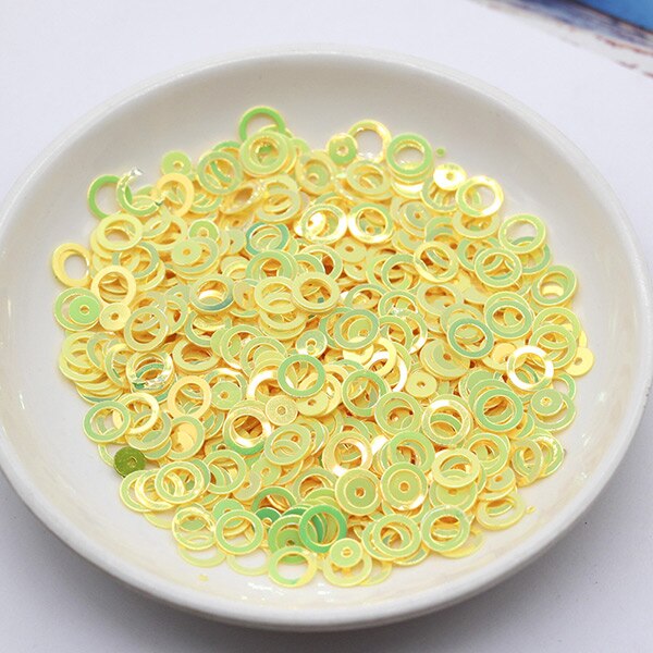 20 G/pak Multi Mix 3Mm 4Mm 5Mm 6Mm Pailletten Kleurrijke Platte Ronde Losse Sequin Naaien Bruiloft ambacht, vrouwen Kledingstuk Accessoires: yellow