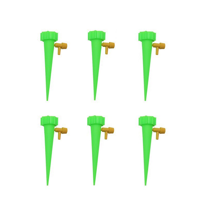 Auto Drip Irrigation Watering System Dripper Spike Kits Garden Household Plant Flower Automatic Waterer Tools Green House: 6 Pcs Green