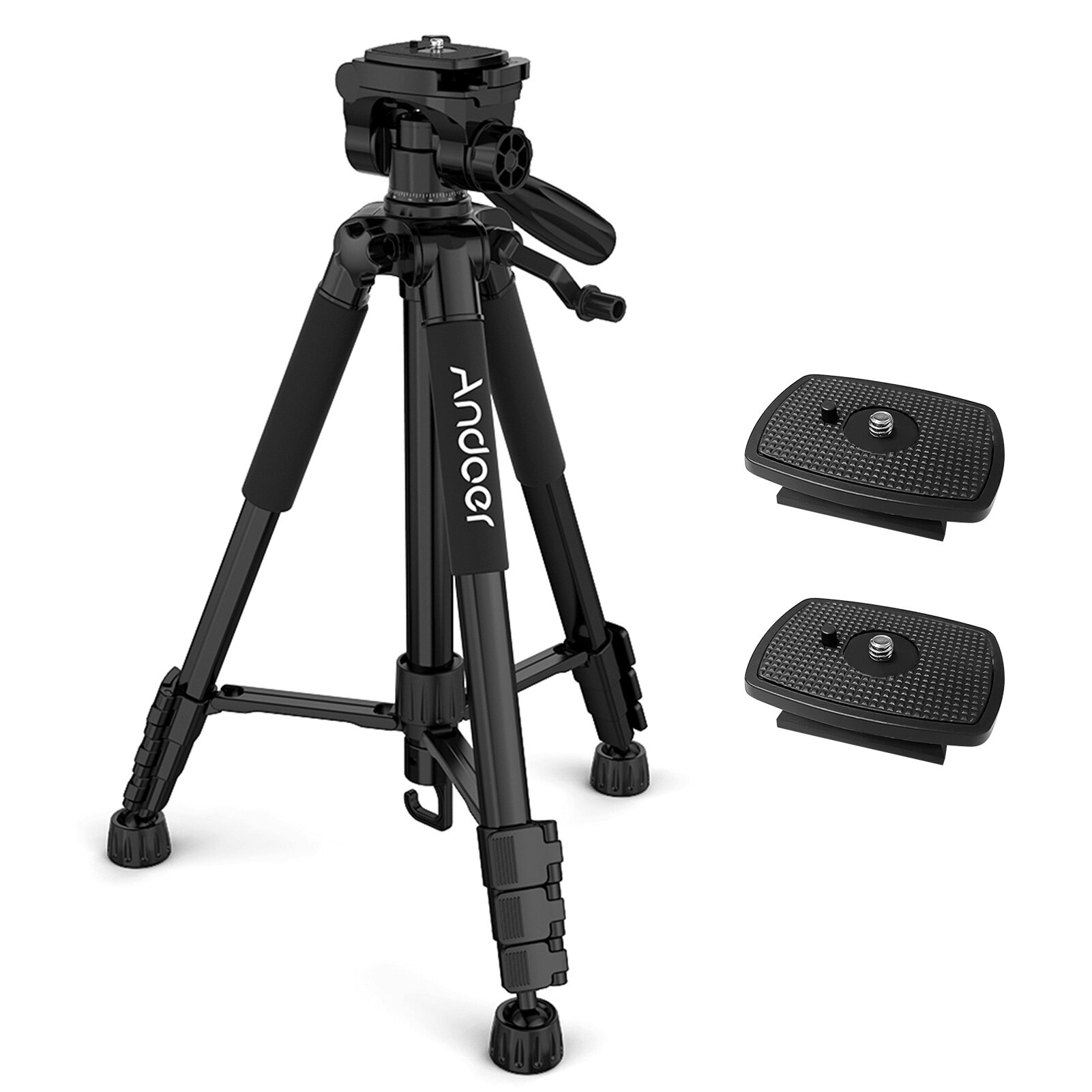 Andoer TTT-663N treppiede leggero da 57.5 pollici per fotocamera da viaggio per fotografia supporto per riprese Video DSLR SLR videocamera con borsa: Option 2