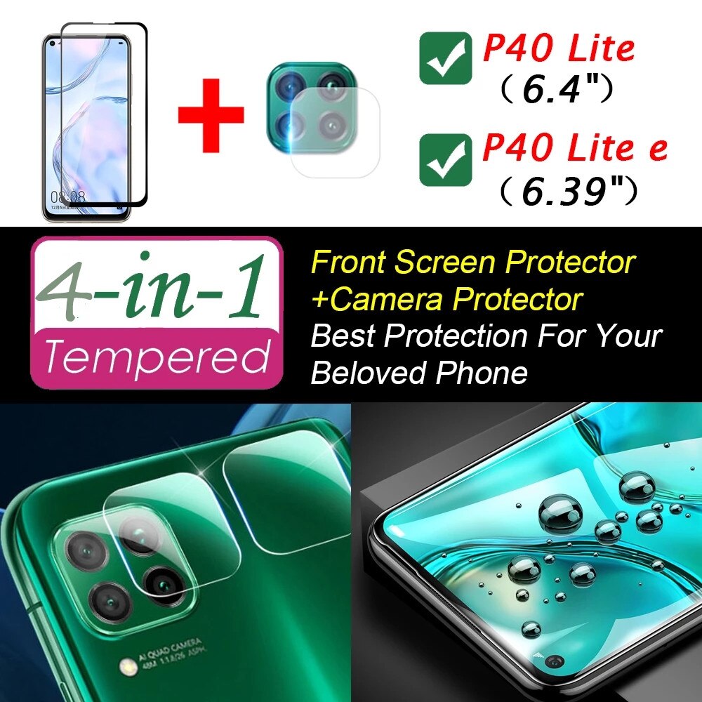 2Pcs Glas Voor Huawei P40 Lite E P30lite P 40 30 Licht Camera Lens Screen Protector Voor Huawei P30 lite P40Lite E Gehard Glas