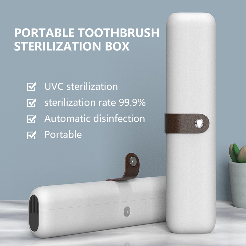 Custodia disinfettante portatile per bacchette sterilizzatore per spazzolino UV con batteria da 1500 mAh per supporto disinfettante per spazzolino da viaggio