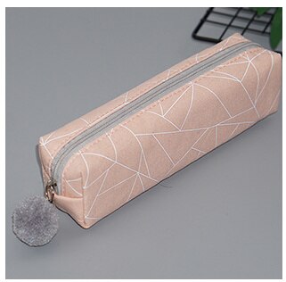 Estuches de lápices conciso Color sólido Bola de piel escuela Oficina pluma caja de papelería para niña lona lápiz bolsa lápiz estuche estojo escola: 5