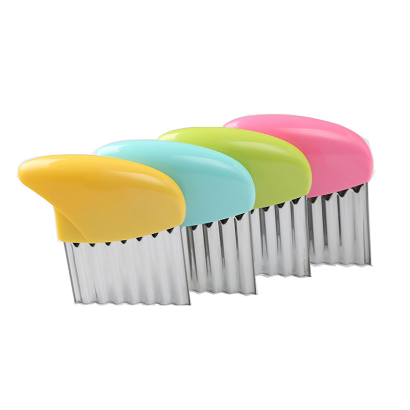 Potato Cutter Potato Chip Slicer Stainless Steel Wavy Knife French Fry Chip Cutter Vegetable Slicer Cutting Tools Cooking Tools