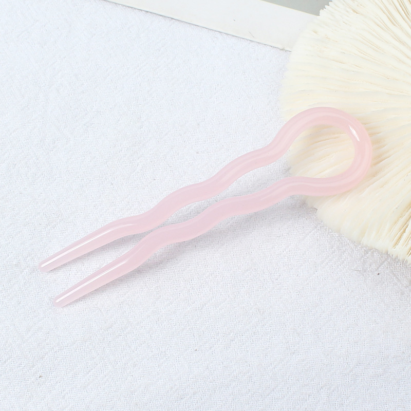Retro moño para el cabello en forma de U palillos para el cabello Clip pasadores horquillas mujer niñas cola de caballo cabeza de albóndiga accesorios para el cabello dulces: Negro