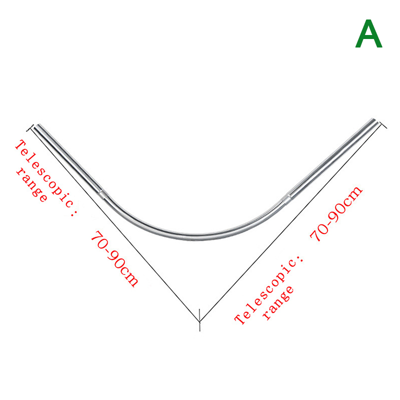 Extendable Curved Shower Curtain Rod Silver L Shaped Stainless Steel Shower Curtain Poles Punch-Free Bathroom Curtain Rail 3Size: black