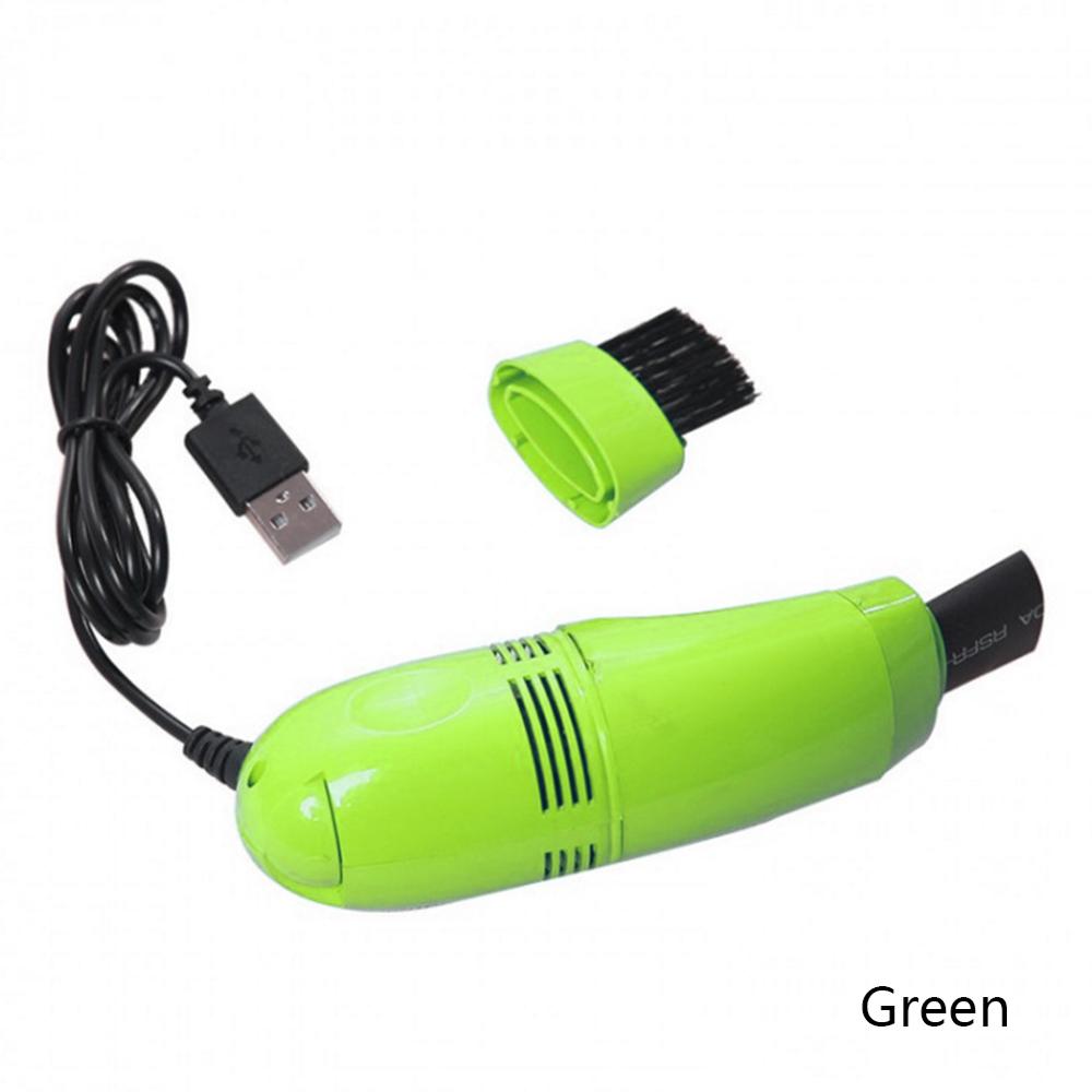 Plastic Mini USB Keyboard Vacuum Cleaner Computer PC Laptop Brush Dust Cleaning Kit For Laptop Desktop Computers Keyboards: Green