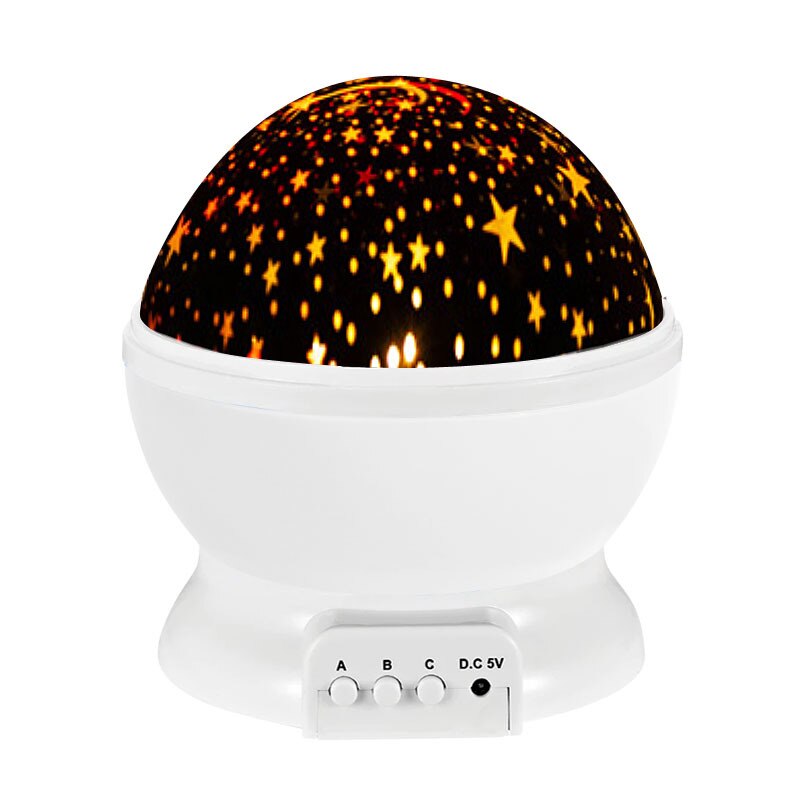 proyector de luz de noche LED cielo estrellado cielo luminoso juguetes luz de noche USB juguetes para niños: Blanco