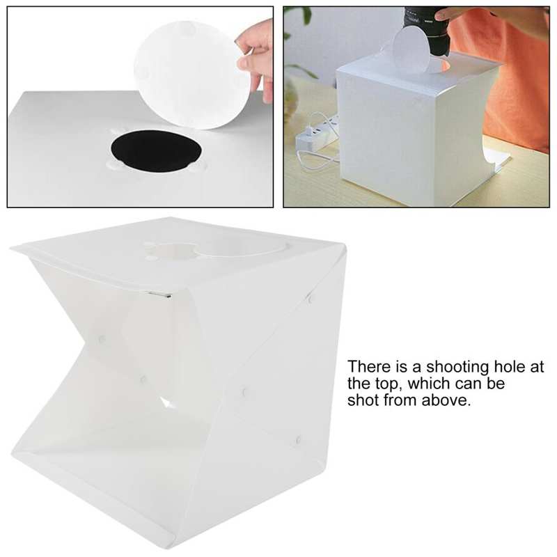 Licht diffusor 40cm LED Faltbare Leuchtkasten Einstellbare Helligkeit Fotografie Softbox mit 6 Farben Hintergrund Mini softbox