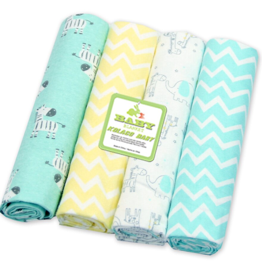 KidsTales couverture de Bébé, bébé recevant des couvertures langes pour bébé, draps en coton pour bébé 4 pièces/ensemble