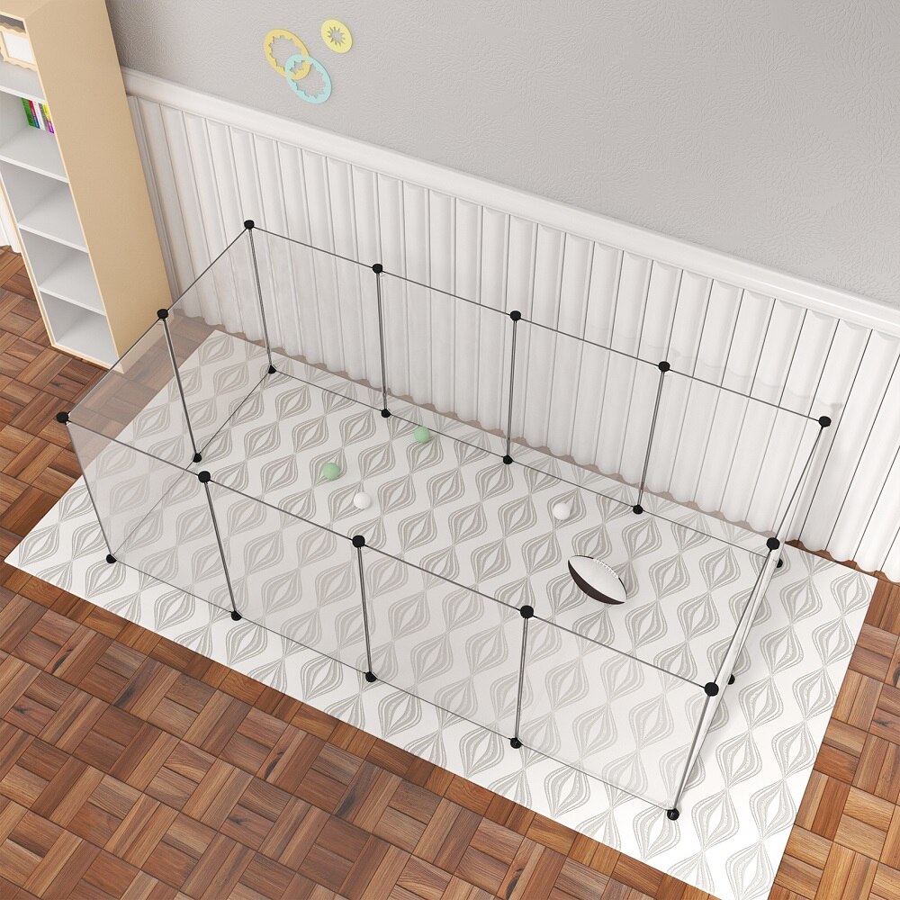 Pet Fences Transparent DIY Outdoor Enclosure Pet Playpen for Rabbits Guinea Pigs Puppy Cat Run Kennel Playing Sleeping Room