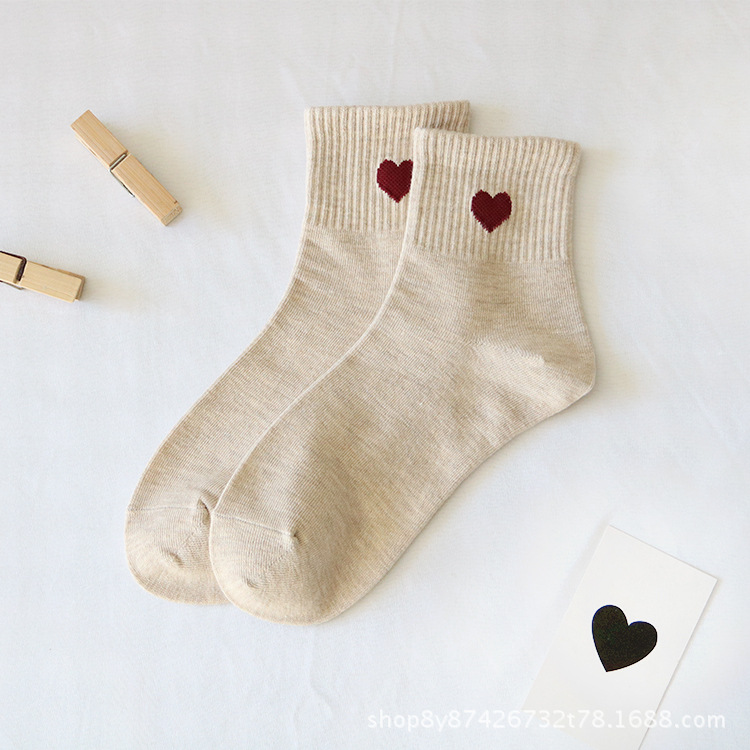 Women Socks Love Heart Cute Female Short Sock Kawaii Cotton Summer Autumn Girls Sock Meias Ankle Sox Calcetines Mujer Girls: Gold
