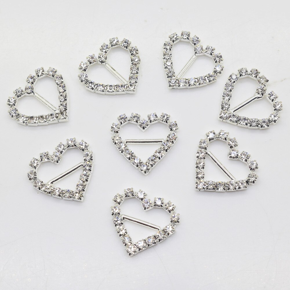 ! 10 st, silver strass band spänne, metall glidspänne, rosett pannband diy scrapbook dekoration tillbehör