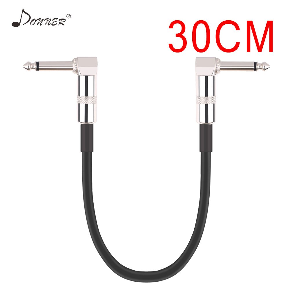 Donner Guitar Patch Pedal Cable 30/15cm Right Angle Guitar Effect Pedal Cables Cord Copper Wire Guitar Accessories: 30cm