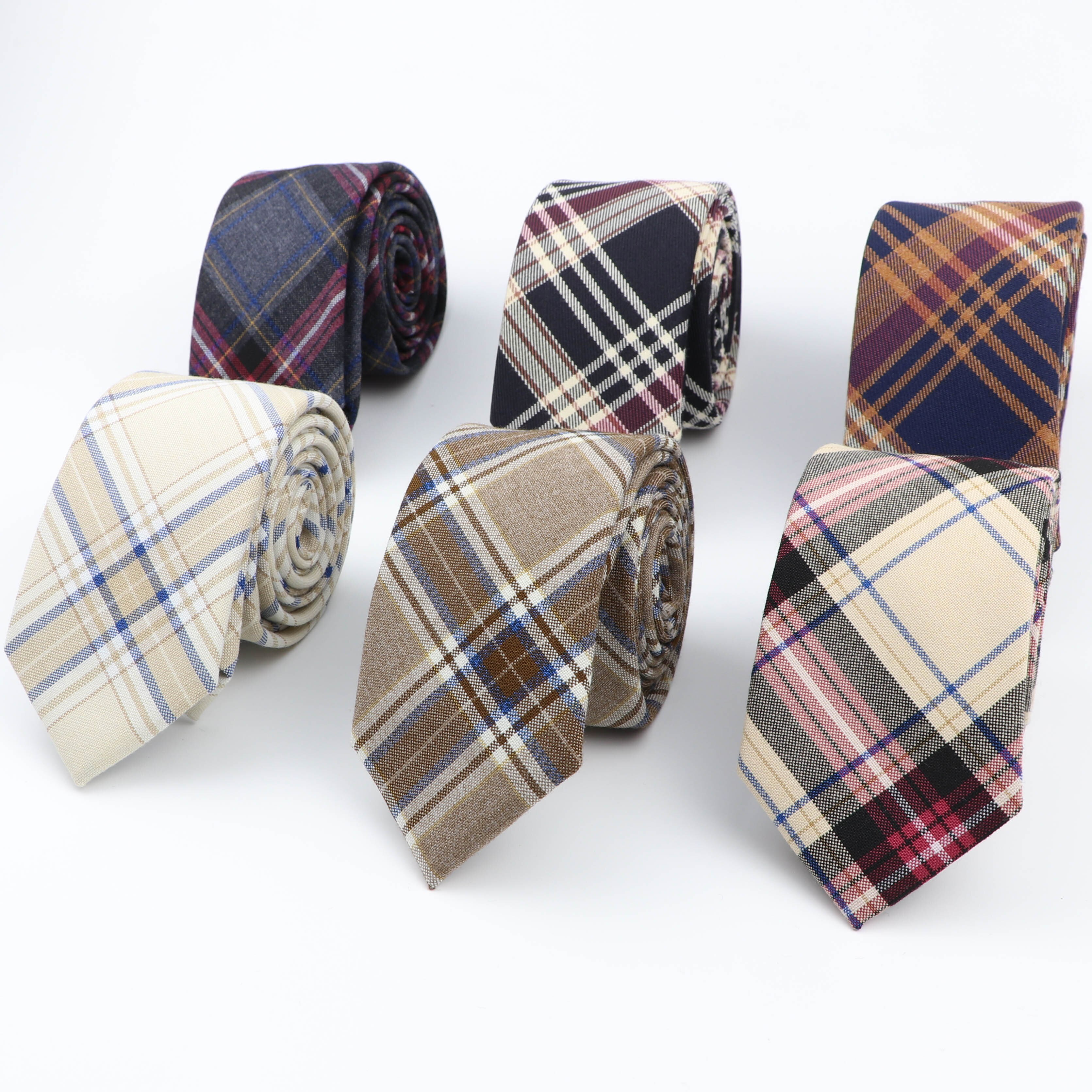 Slips klassisk herre plaid slips formelt slid jakkesæt sløjfer slips mandlige tr stof tynd slank farverig halsbånd