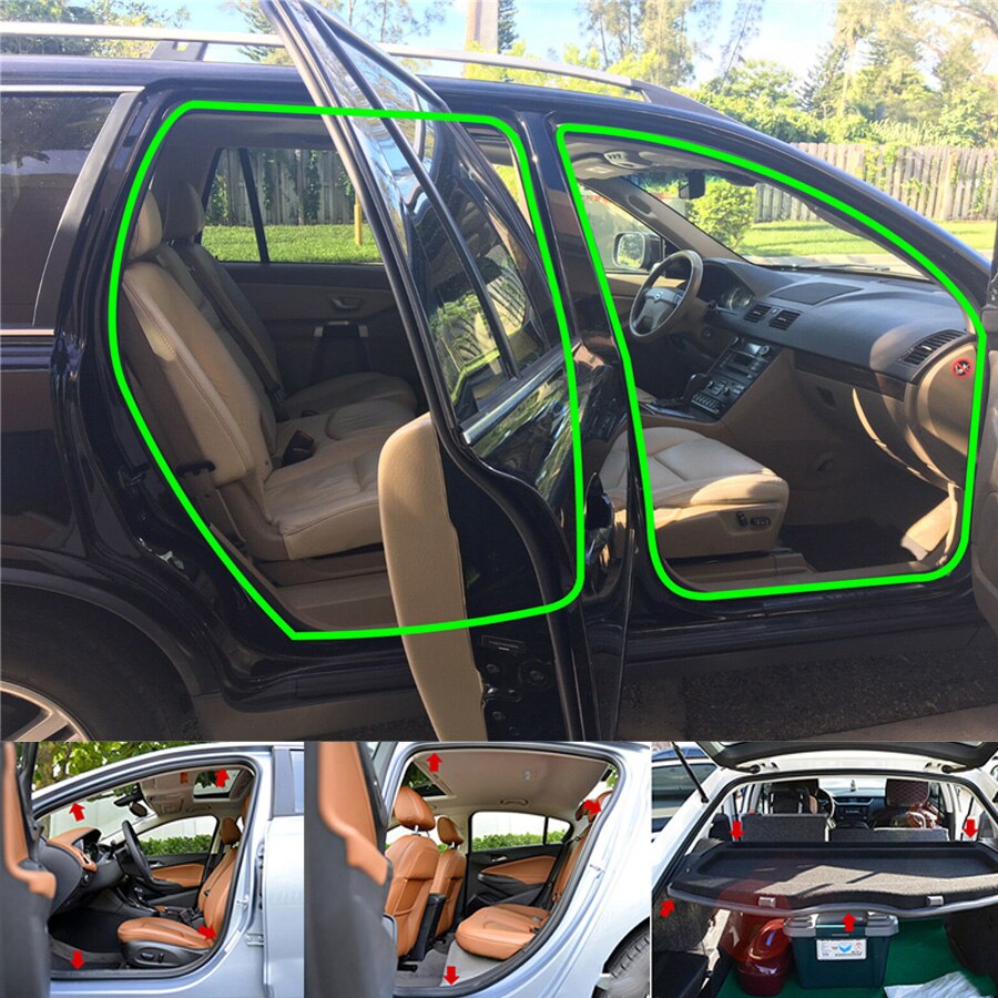 Sello de goma para puerta de coche, insonorizado burlete, impermeable, PDM, correa de acero, 4 M