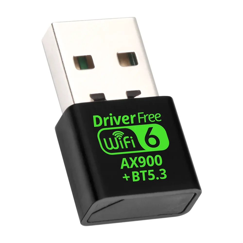 WiFi 6 AX900 900Mbps USB Adapter 2 in 1 Bluetooth 5.3 Wifi6 2.4G&5Ghz USB Dongle Receiver Free Driver For Win 10/11