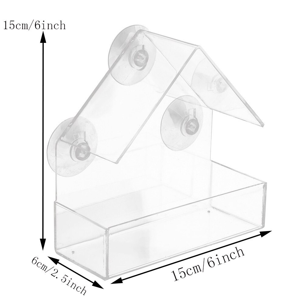 Creatieve Venster Helder Glas Vogel Feeders Venster Bekijken Vogelvoer Hotel Tafel Pinda Opknoping Zuig Voor Huisdier Vogels