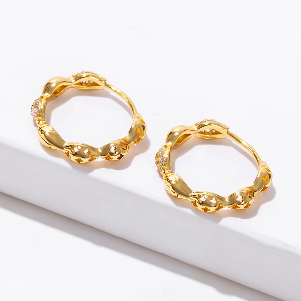 Essff Rose Goud/Zilver/Goud Kleur Wedding Party Aaa Zirkoon Top Oorringen Voor Vrouwen Dazzling Piercing koperen Sieraden