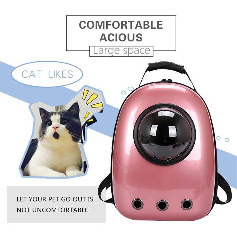 Mochila para gatos con dibujos de astronauta, bolsa de viaje portátil para transportar mascotas transparente, bolsa transpirable en forma de cápsula espacial para cachorros y gatos