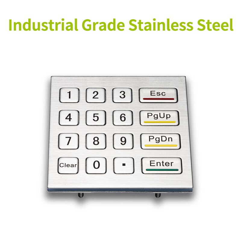 16 schlüssel IP66 Wasserdichte 304 Edelstahl Industrie metall tastatur Robustes Metall Tastatur