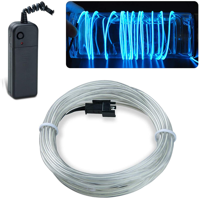 Câble métallique fluo à LED, 2m, luminaire décoratif idéal pour une soirée séparés ante, Noël, une voiture ou un rave: Marron
