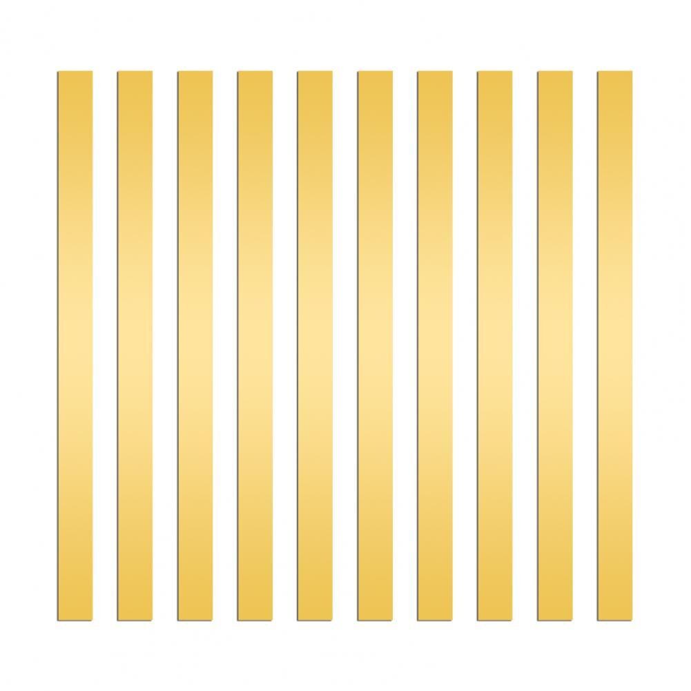 1 Set Useful Mirror Wall Stickers Removable Easy to Matching Acrylic No Residue Wall Line Border Decals: Golden A