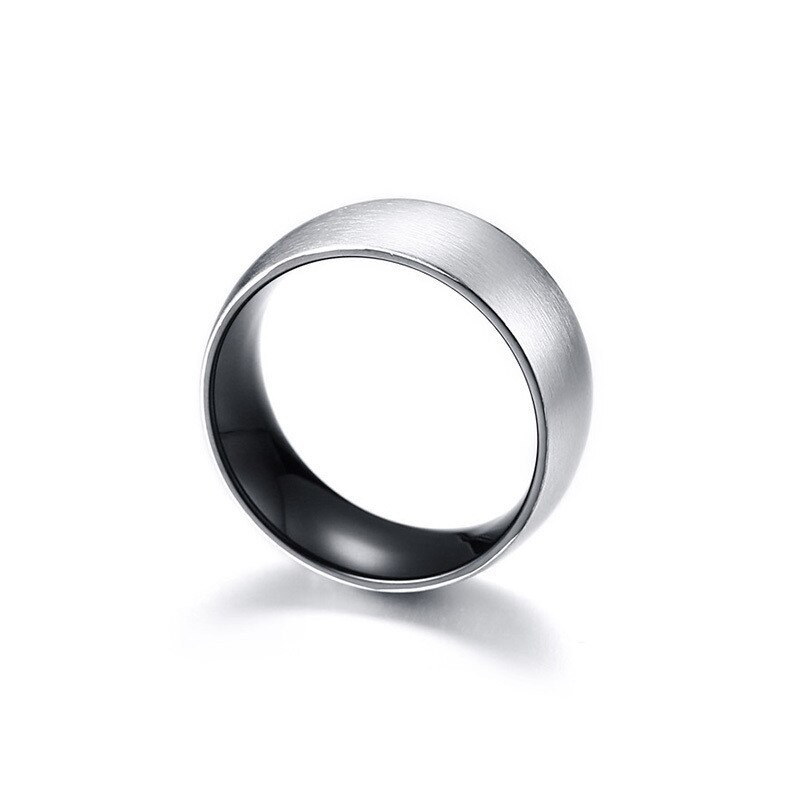 Kotik 8Mm Mat Oppervlak Mannen Ringen Rvs Zwart Innerlijke Mannelijke Ring Casual Jewel Comfort Dragen