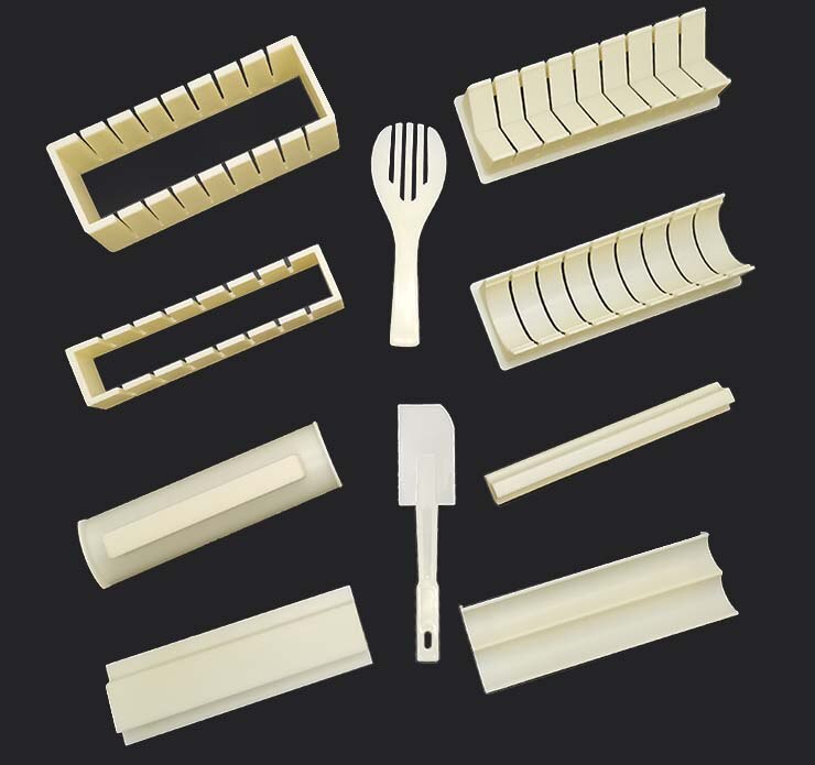 11 pçs diy cozinhar ferramentas sushi kit cozinha casa saudável sushi rolo fabricante kit de ferramentas com 50 peças algas marinhas