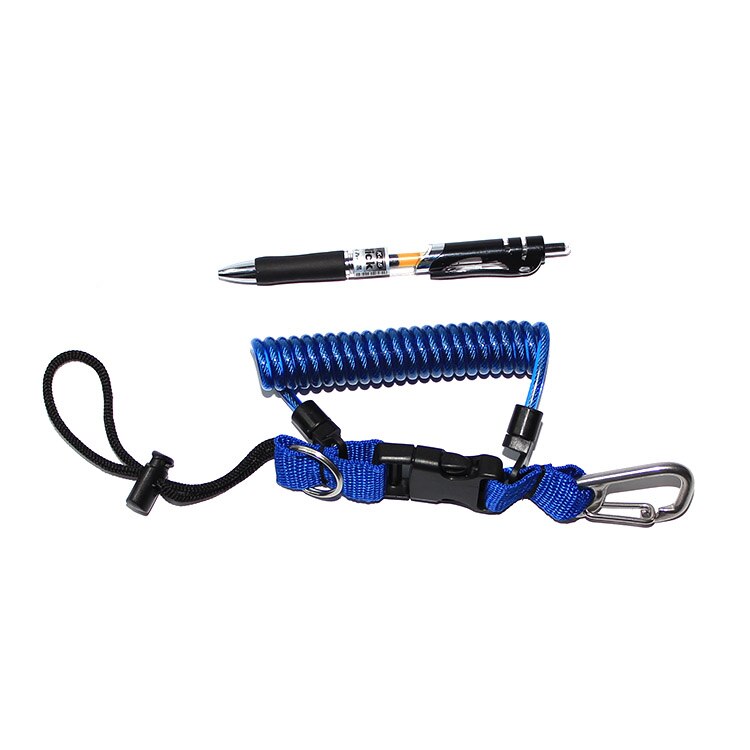 Scuba Diving 316 Anti-lost Spiral Spring Coil Camera Lanyard Safety Emergency Tool Rope Quick Release Spiral Lanyard&amp;Clip Buckle: blue