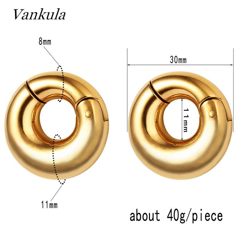 Vankula 2 Pcs 316L Rvs Oordoppen Tunnels 8 Mm Vlakte Oor Gewichten Piercing Body Sieraden Oor Meters Goud zwart Staal