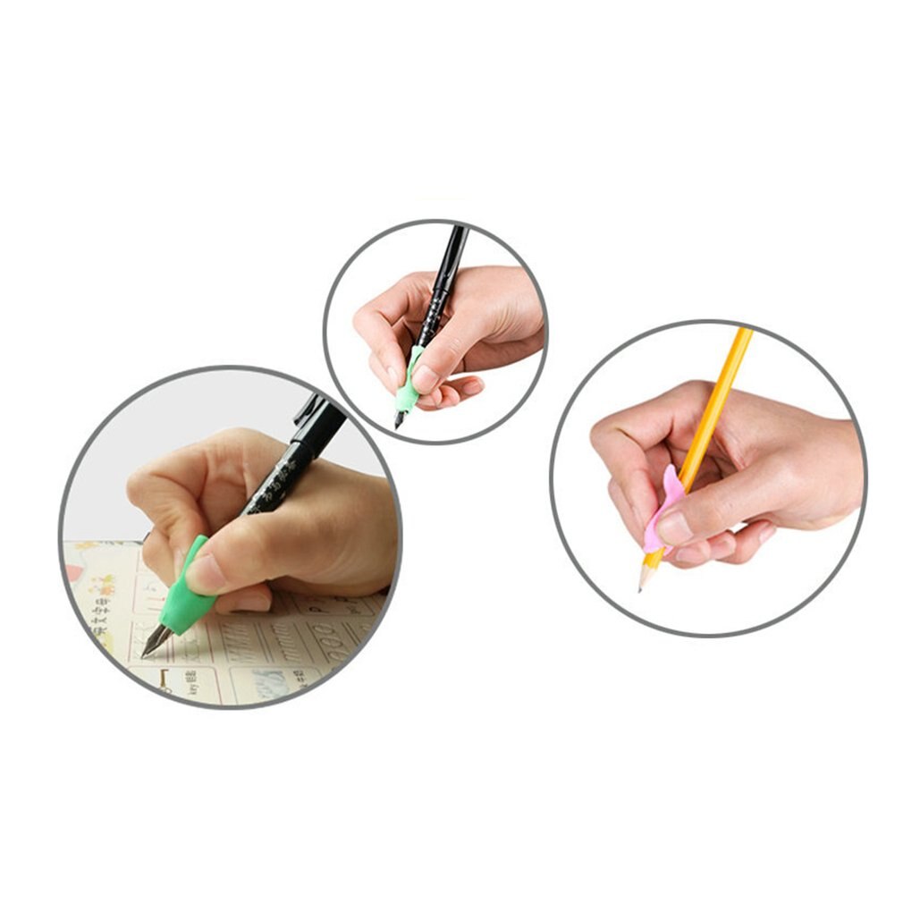 13 pcs/lot Two-Finger Kids Pen Holder Silicone Baby Learning Writing Tool Correction Device Pencil Grasp Writing Aid Pencil