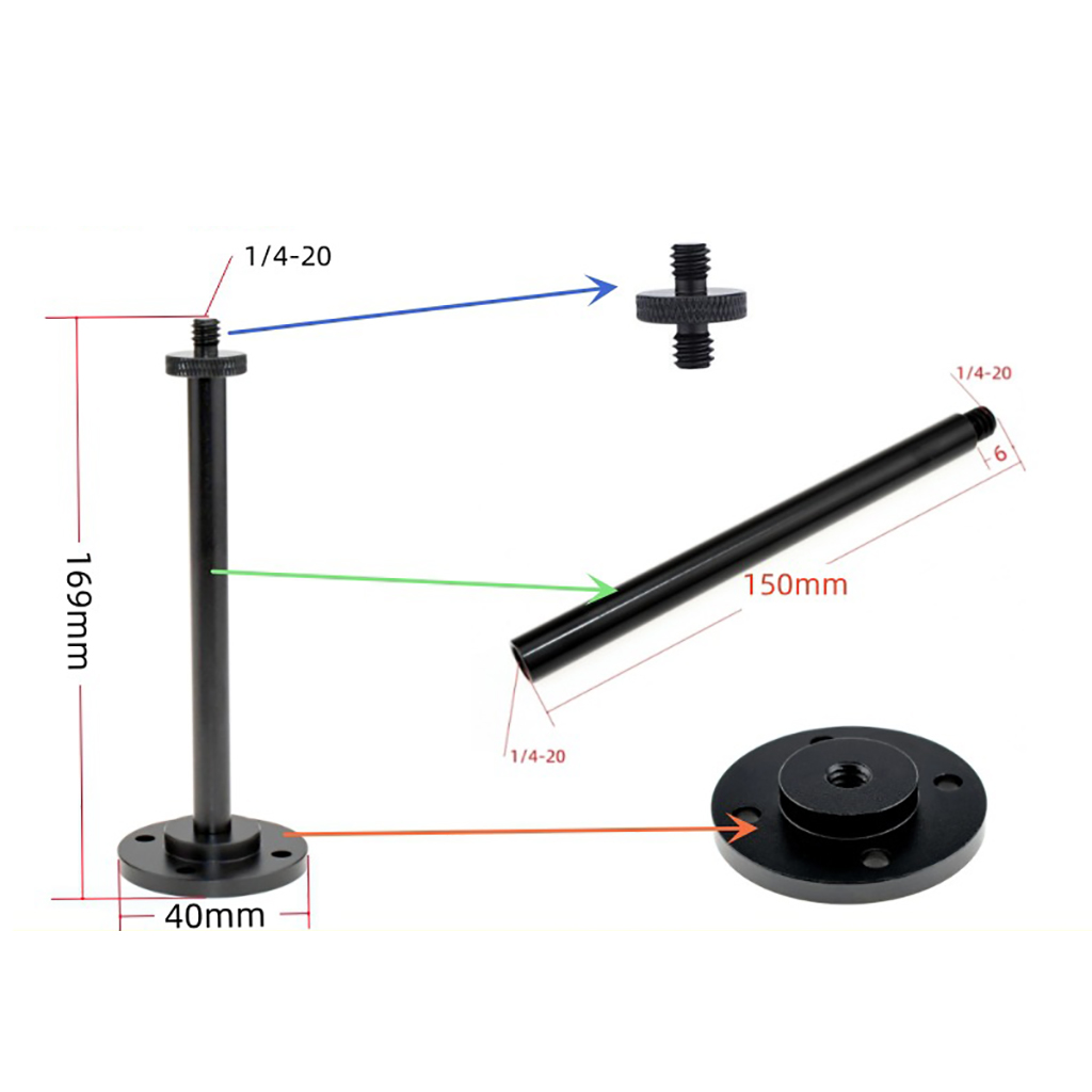 Soporte para lámpara de Camping, poste de luz desmontable, aleación de aluminio, soporte para luz exterior, colgador de lámpara, soporte adaptador para trípode de montaje 1/4-20: Rosa