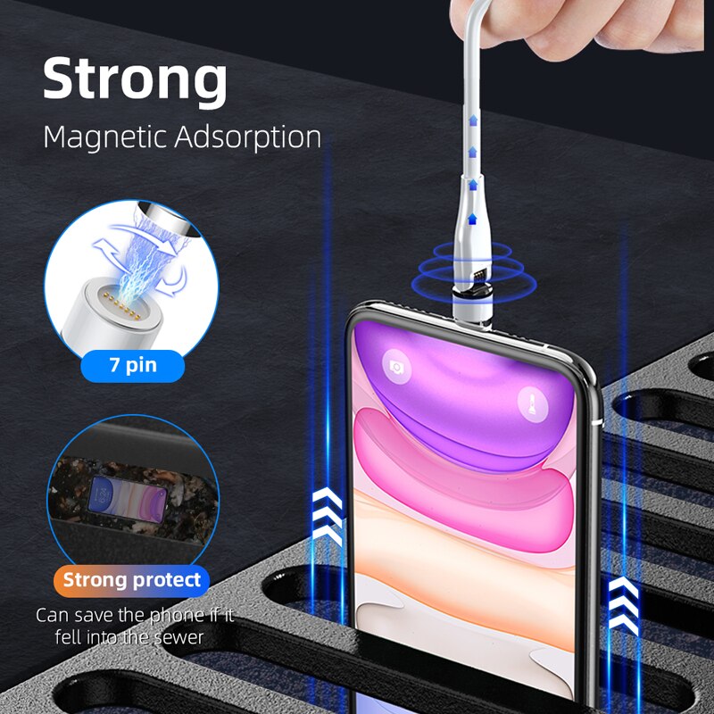 Magnetic Charger For iPhone Magnetic USB Cable for Samsung Huawei Xiaomi Type C Cable Magnetic Cable Micro USB Cable